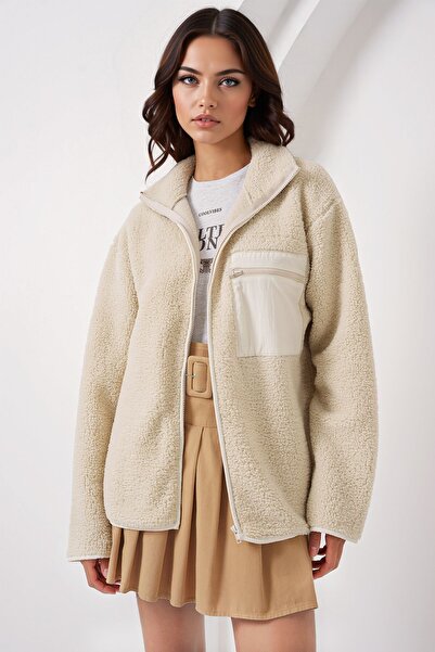 Hiccup Palton supradimensionat de pluș cu detalii de buzunar BDART