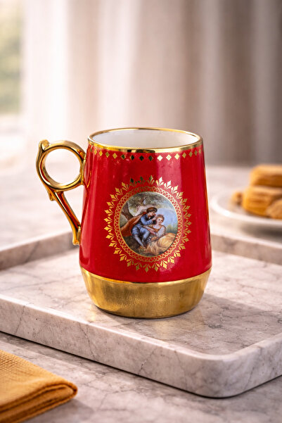 YzHome Acar Colorful Porcelain Gilded Motif Mug 220ml