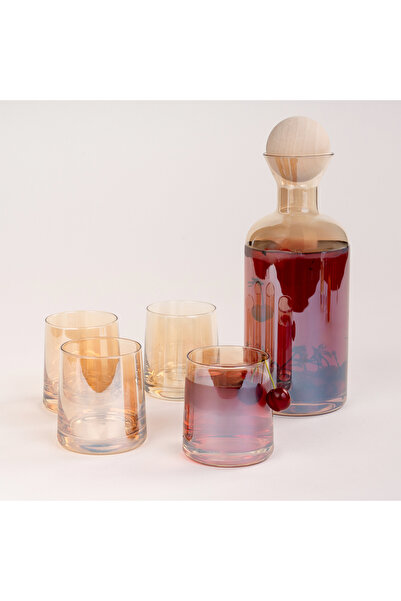 LA MESA yellow 5 pcs glassware set with bottle