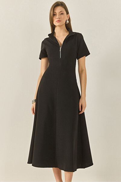 Hiccup Rochie evazată cu mânecă scurtă și talie mulată, cu fermoar în față, d...