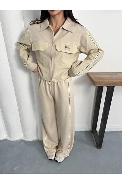 Ekim Store Technical Fabric Label Detailed Striped Double Set