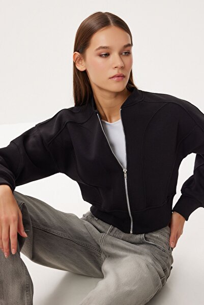 Hiccup ISTANBUL Hanorac Crop cu Fermoar și Croială Slim