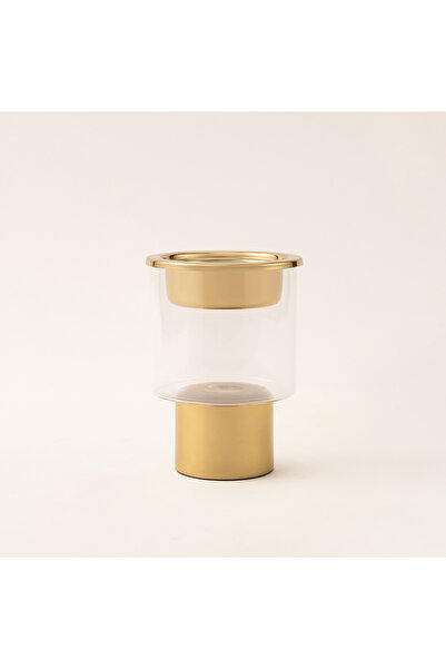 homez Oulfa collection gold metal & glass oud burner 9*15 cm