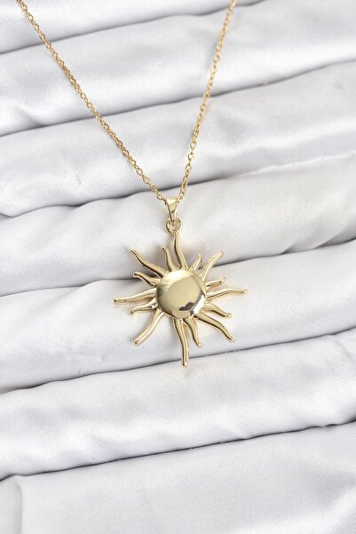doremodam قلادة نسائية من الفولاذ 316L بلون ذهبي على شكل الشمس - ليسينا