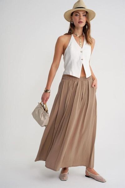 Hiccup Mixray high-waisted long skirt with pockets