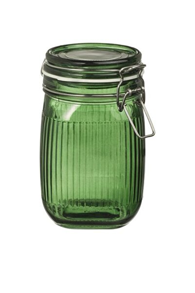 IKEA Winterfint Glass Jar with Lid Green, 1Lt