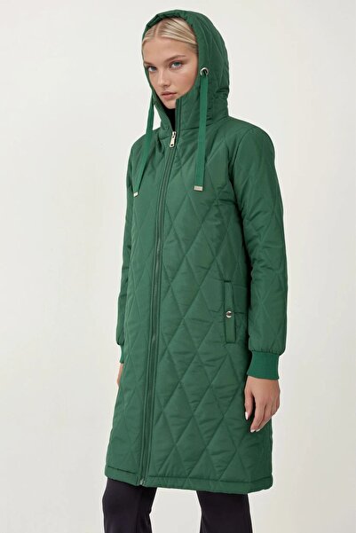 Hiccup BDART Дълго палто с качулка от текстурирана габардин