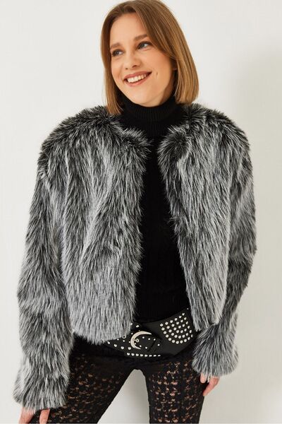 Hiccup LUCCI Boxy Crop Faux Fur Coat