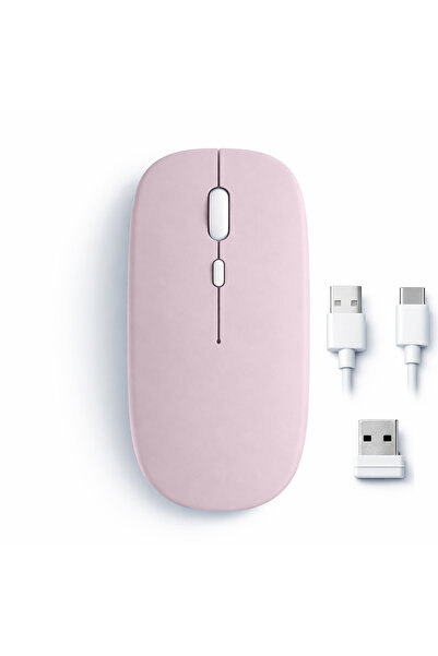 Sneezy Mac iPad PC Tablet Uyumlu Mouse Şarjlı Batarya Sessiz Tıklama USB Dong...