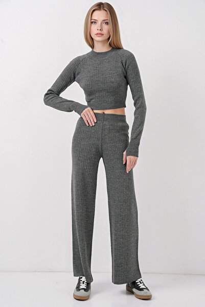 Hiccup Set tricotaj BDART Knit Crop și pantaloni cu picior larg