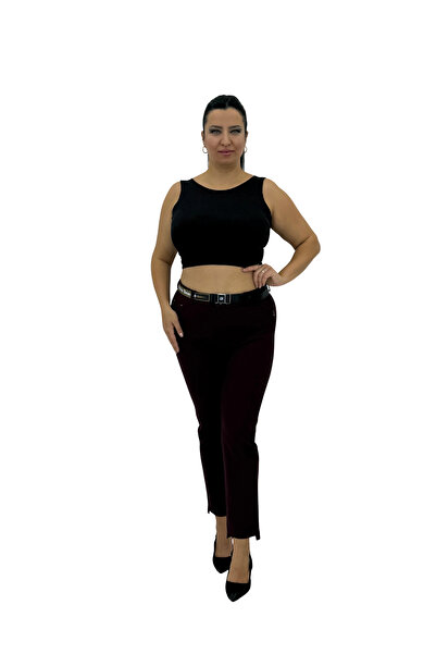 carmito Plus Size High Waist Gathering Belted Stone Detailed Knitted Women's ...