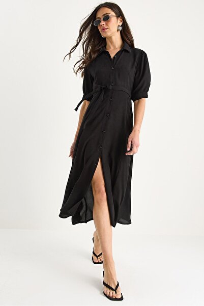Hiccup Midi dress with button closure and shirt collar
