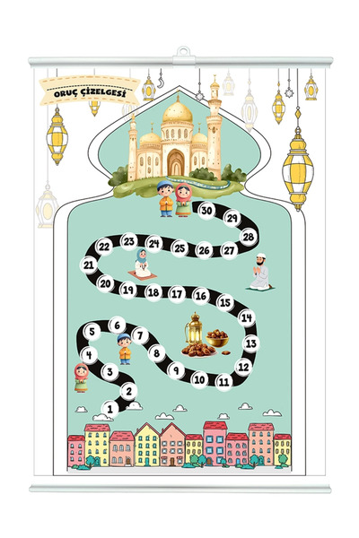 heptex Çocuklar İçin Boyanabilir Eğitici Ramazan Oruç Çizelgesi - Ramazan Mot...