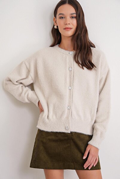 Hiccup Mixray oversized textured cardigan with ribbed details and buttons