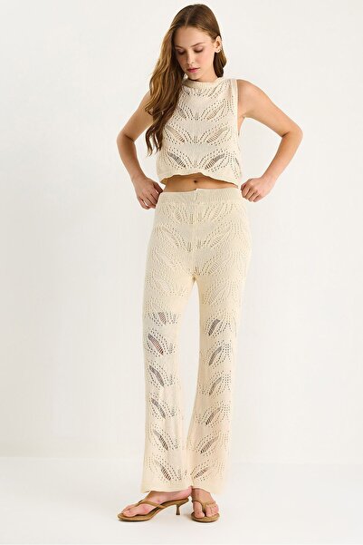 Hiccup Two-piece set in textured knit, coordinated, with high-waisted flared ...