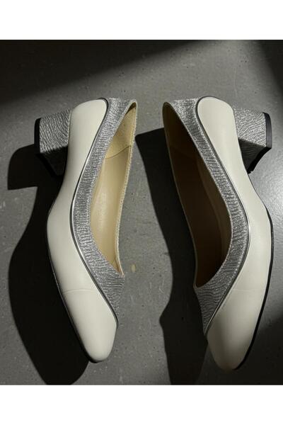 beelleshoe Petra Women's Cream-Silver Daily Heeled Shoes