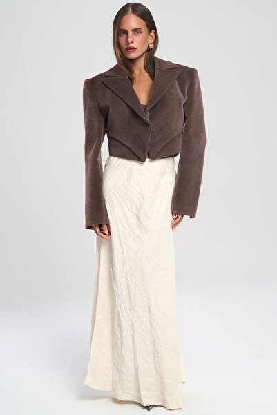 Hiccup MAI STUDIOS Eubah Seersucker Affected Maxi Satin Skirt