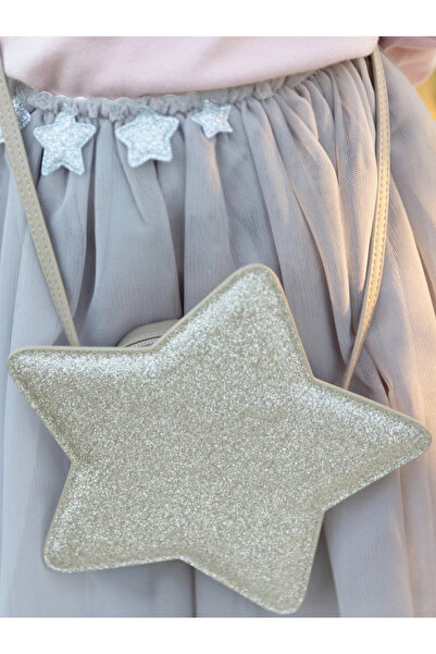 Generic Glitter Star Bag Champagne Gold Kids Handbag