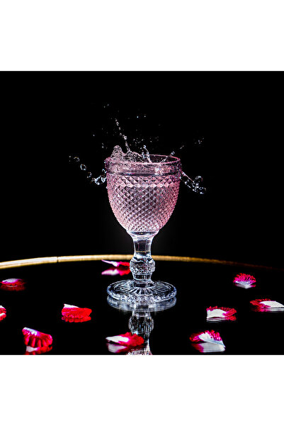 LA MESA 4 Piece Glass Stem Goblets Smoke Pink