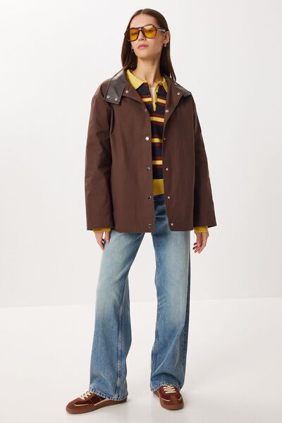 Hiccup ISTANBUL Oversized gabardine jacket with buttons