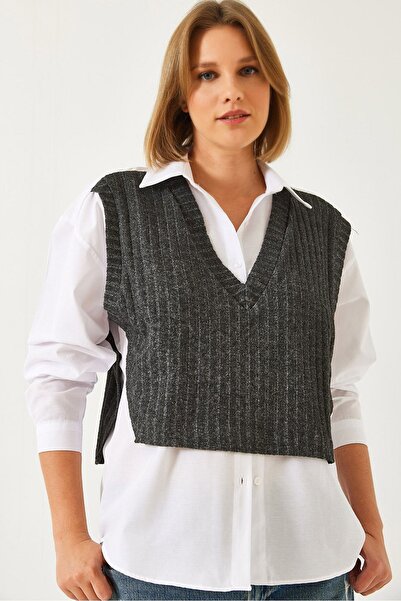 Hiccup Bianco Lucci shirt with sweater detail