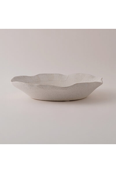 homez طبق سيراميك مزخرف، بيج، 36 × 36 × 7.5 سم