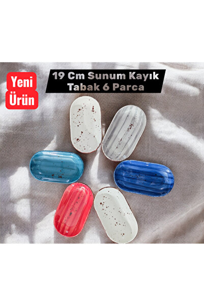 Ganita home Kayık Tabak Oval Renkli /İkramlık, Sunumluk, Meze, Kahvaltılık Ta...