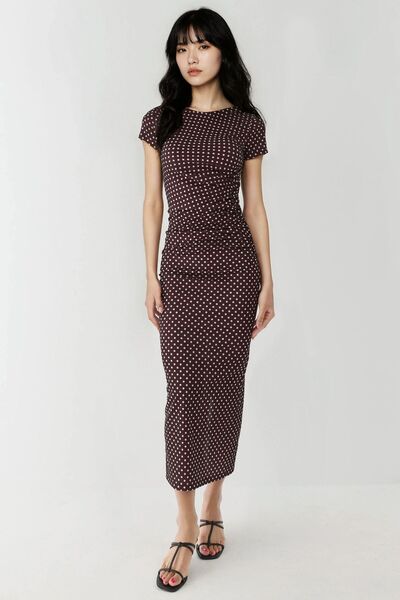 Hiccup Printed maxi dress with high cut and Slit