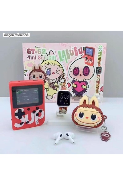 Tenzo LABUBU Mini consolă portabilă pentru copii + ceas inteligent Bluetooth ...