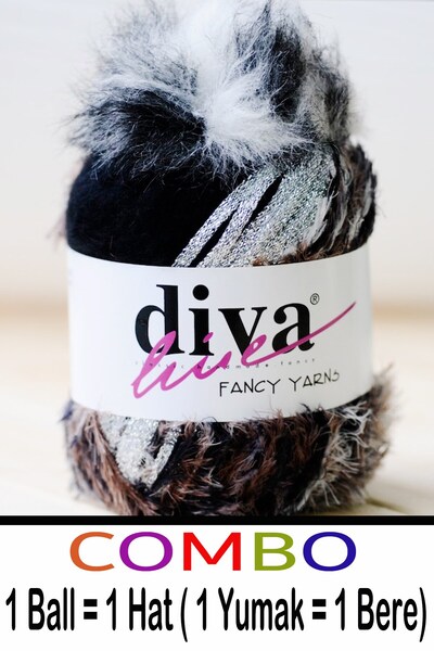 Diva İplik Combo 29 - ( OUTLET ) - İhraç Fazlası Ponpon Hediyeli Bere İpi ( 1...