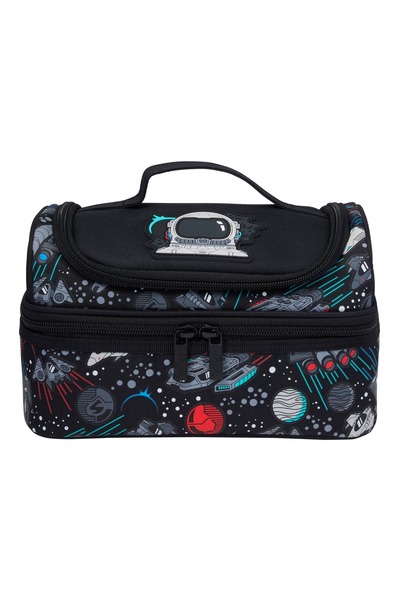 SMIGGLE Eclipse Double Layer Lunch Box – Black, Thermal Insulated, Two Compar...
