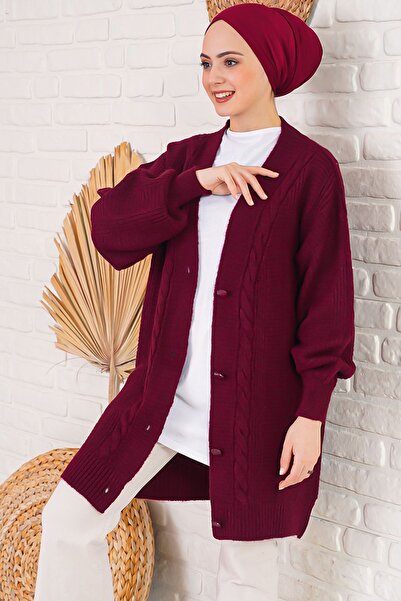 Hiccup Bdart Buttoned V-Neck Jacquard Knitwear Cardigan