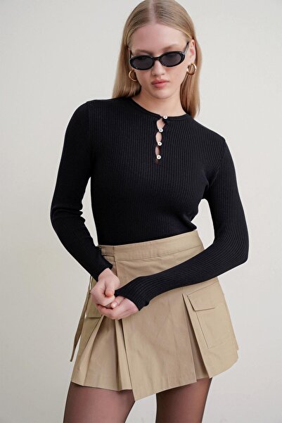 Hiccup Pulover cu guler rotund și detalii cu nasturi MIXRAY