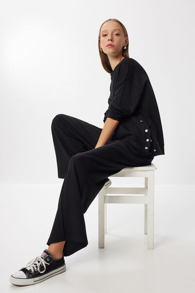 Hiccup ISTANBUL Round Neck Long Wide Leg Two Piece Set