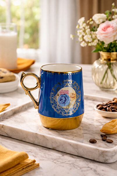 YzHome Acar Colorful Porcelain Gilded Motif Mug 220ml