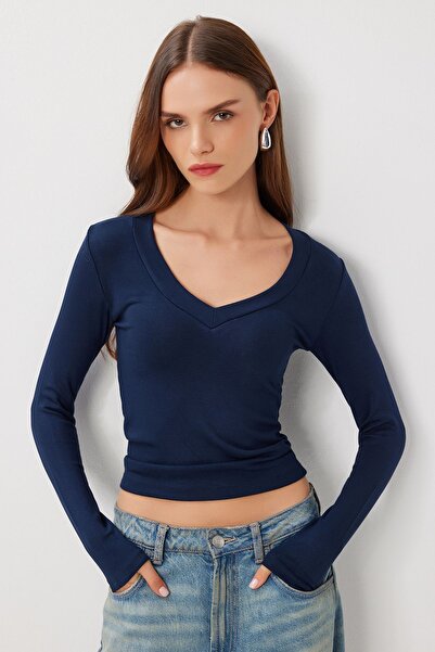 Hiccup ISTANBUL Bluza Slim Fit Cu Decolteu În V Și Mâneci Lungi