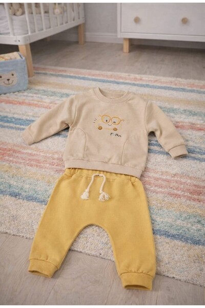 Bebüş Baby Boy Cotton Patterned 2-Piece Set