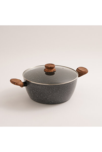 Alberto granite pot with glass lid, 28 cm