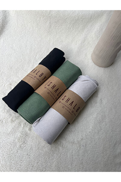 shalby شال من القطن الممشط (مجموعة من 3 قطع) مصنوع من قماش الجيرسيه
