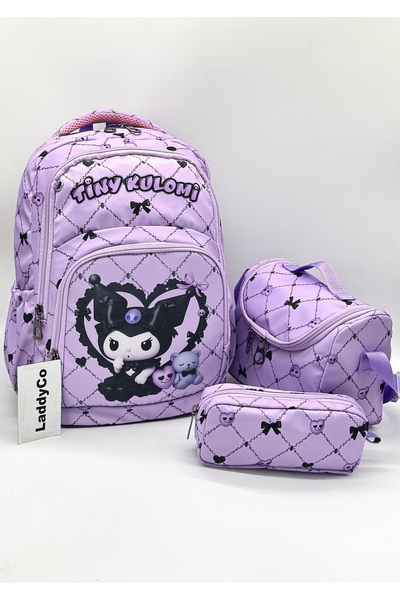 LaddyCo Primary School Bag Girl's 3-Piece Set Lilac Primary School Bag Charac...