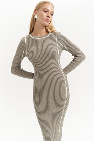 Hiccup MAI STUDIOS Aston Striped Detailed Knitwear Maxi Dress