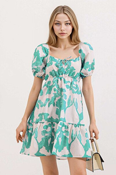 Hiccup BDART къса мини рокля с колан и квадратна деколте