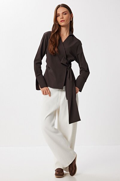 Hiccup ISTANBUL blouse with Double-Breasted and knot closure