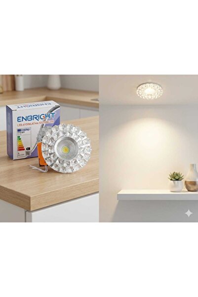 ENBRIGHT 8005 Cam Spot Kasası 5W Beyaz Işık Led Çerçeveli Günışığı