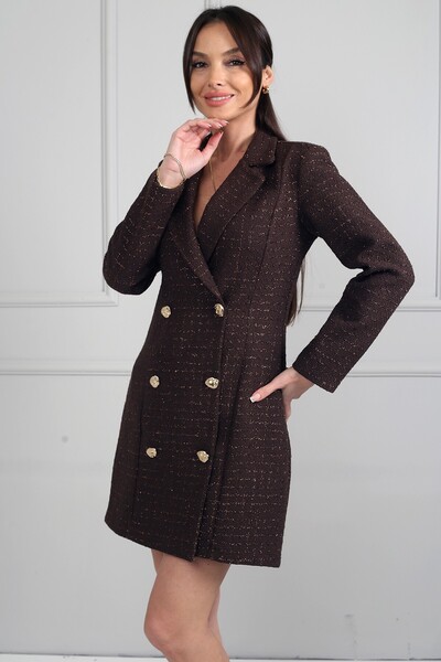 By Saygı Women's Chanel Double-Breasted Jacket Dress