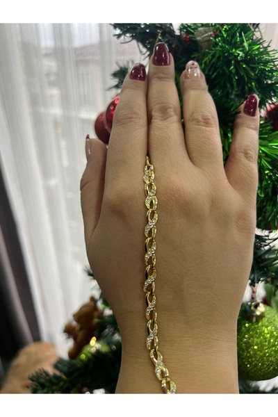 XUPİNGS JEWELRY Zirkon Taşlı Sonsuzluk Model Şık Gold Kadın Bileklik