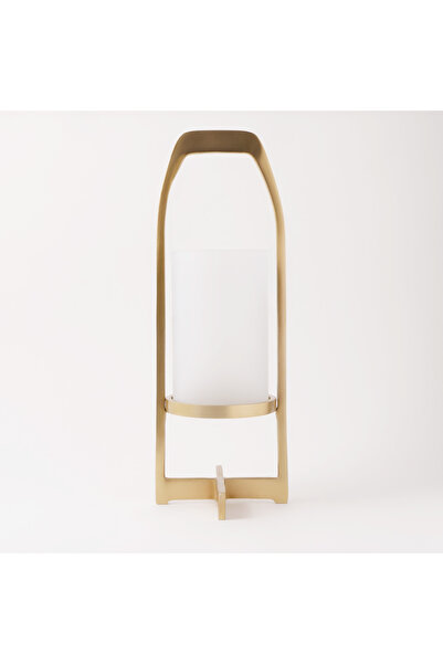 Lucerna فوانيس رمضان الهندسية الكبيرة، ذهبية اللون، 17 × 17 × 50 سم