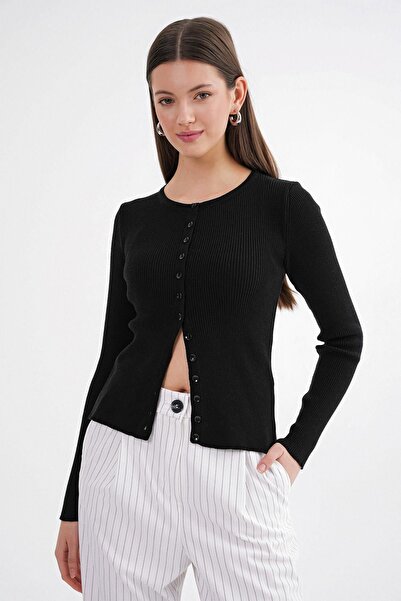 Hiccup Mixray Slim Fit ribbed knitted cardigan with buttons