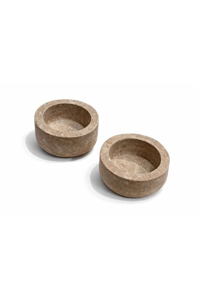 Modestmar Natural Travertine Bowl Set of 2