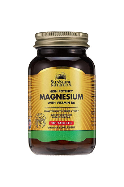 Sunshine Nutrition مكمل غذائي من المغنيسيوم مع فيتامين ب6 لدعم صحة العظام وال...
